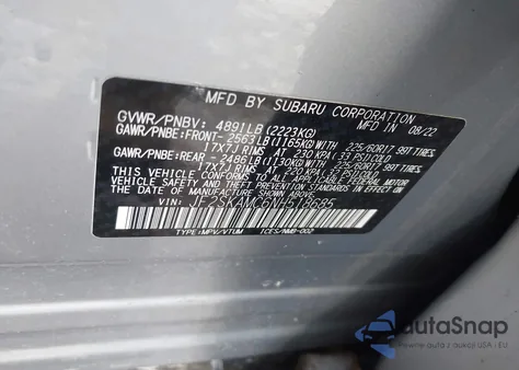 2022 Subaru Forester Wilderness z USA, uszkodzony, nr VIN JF2SKAMC6NH518685